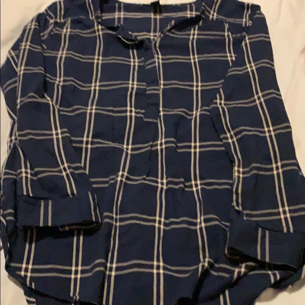 Nine West plaid blouse.